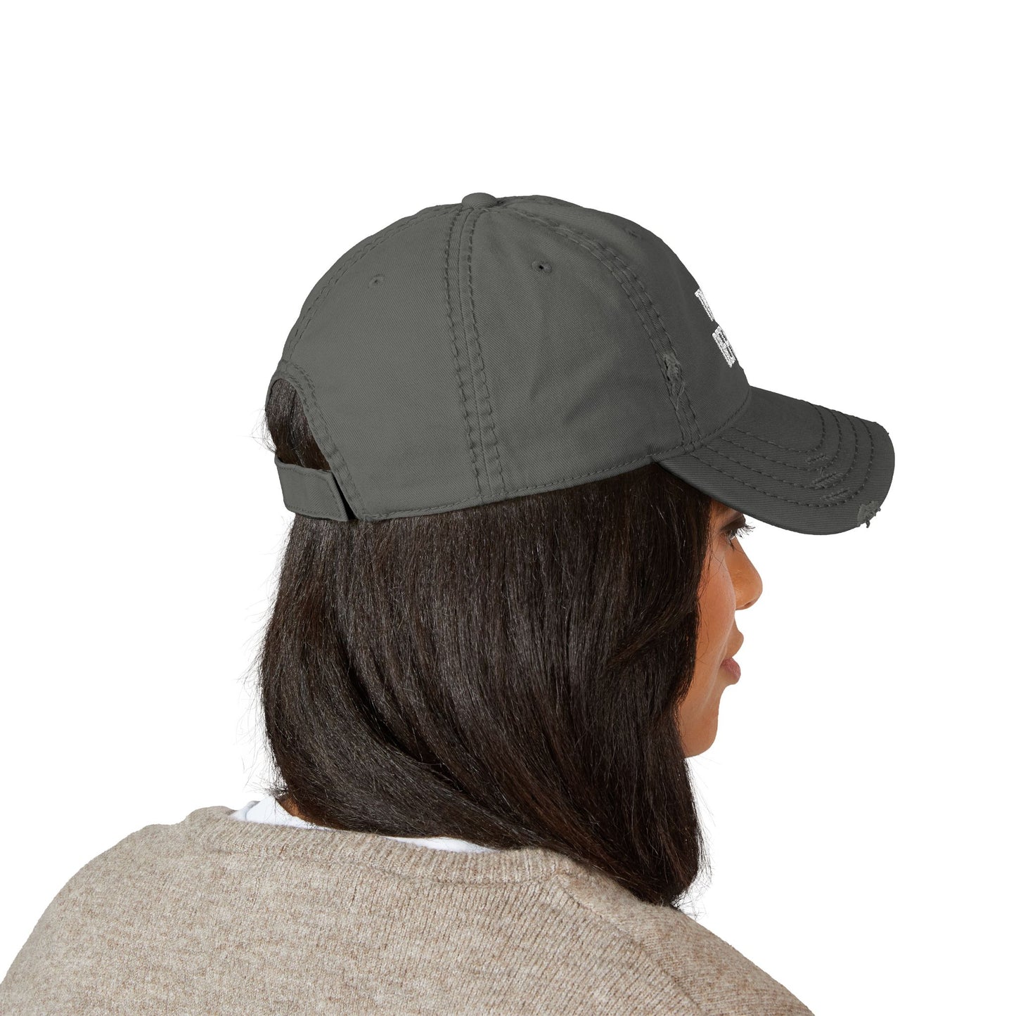 TRUST DEFIANCE (white text) Distressed Dad Hat (Embroidery)