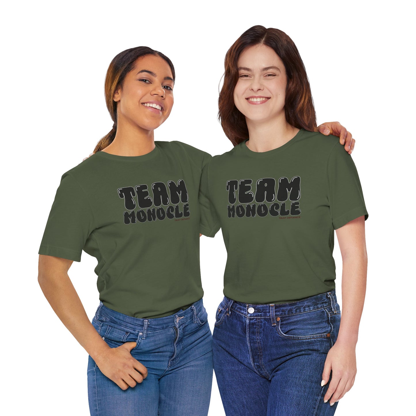 TEAM MONOCLE (The hidden cost of doing nothing) Unisex Jersey Short Sleeve Tee