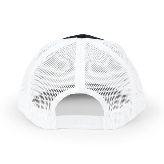 HE HAD A MONOCLE - (White Text)- Snapback Trucker Cap (Embroidery)