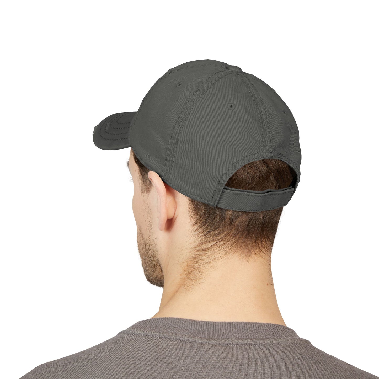 HE HAD A MONOCLE - (Black Text)- Distressed Dad Hat (Embroidery)