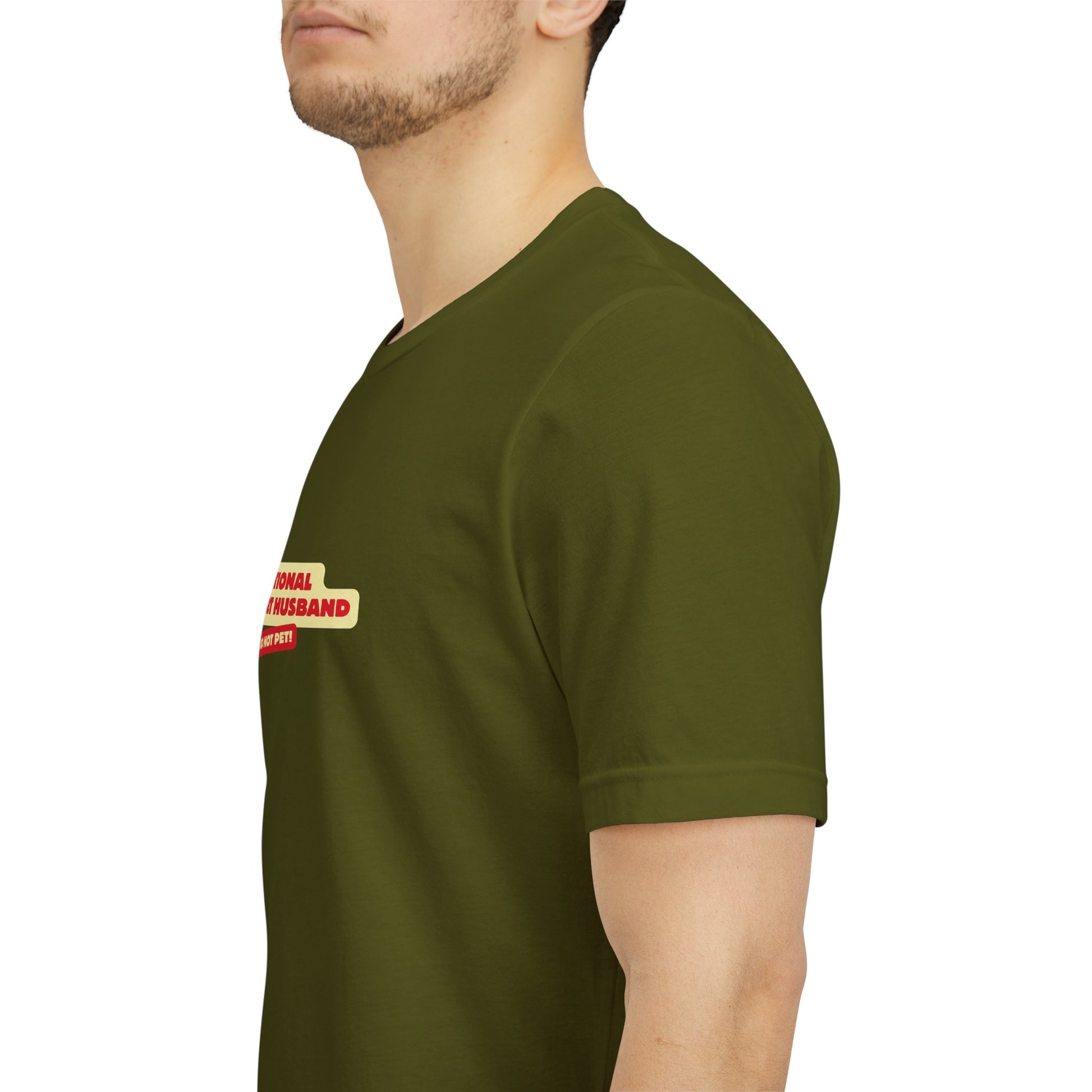 side view EMOTIONAL SUPPORT HUSBAND graphic tee - funny marriage humor shirt for husbands