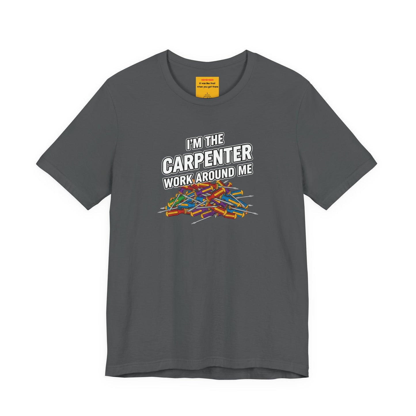 Asphalt gray carpenter work shirt with hidden message neck label - method369 premium streetwear
