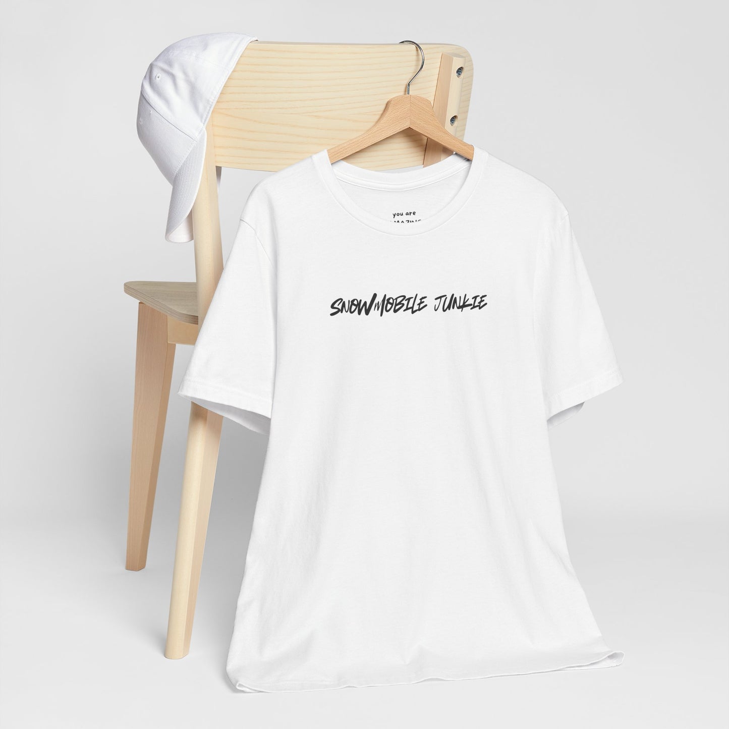 SNOWMOBILE JUNKIE  with 'You Are Amazing' Neck Label- T-shirt