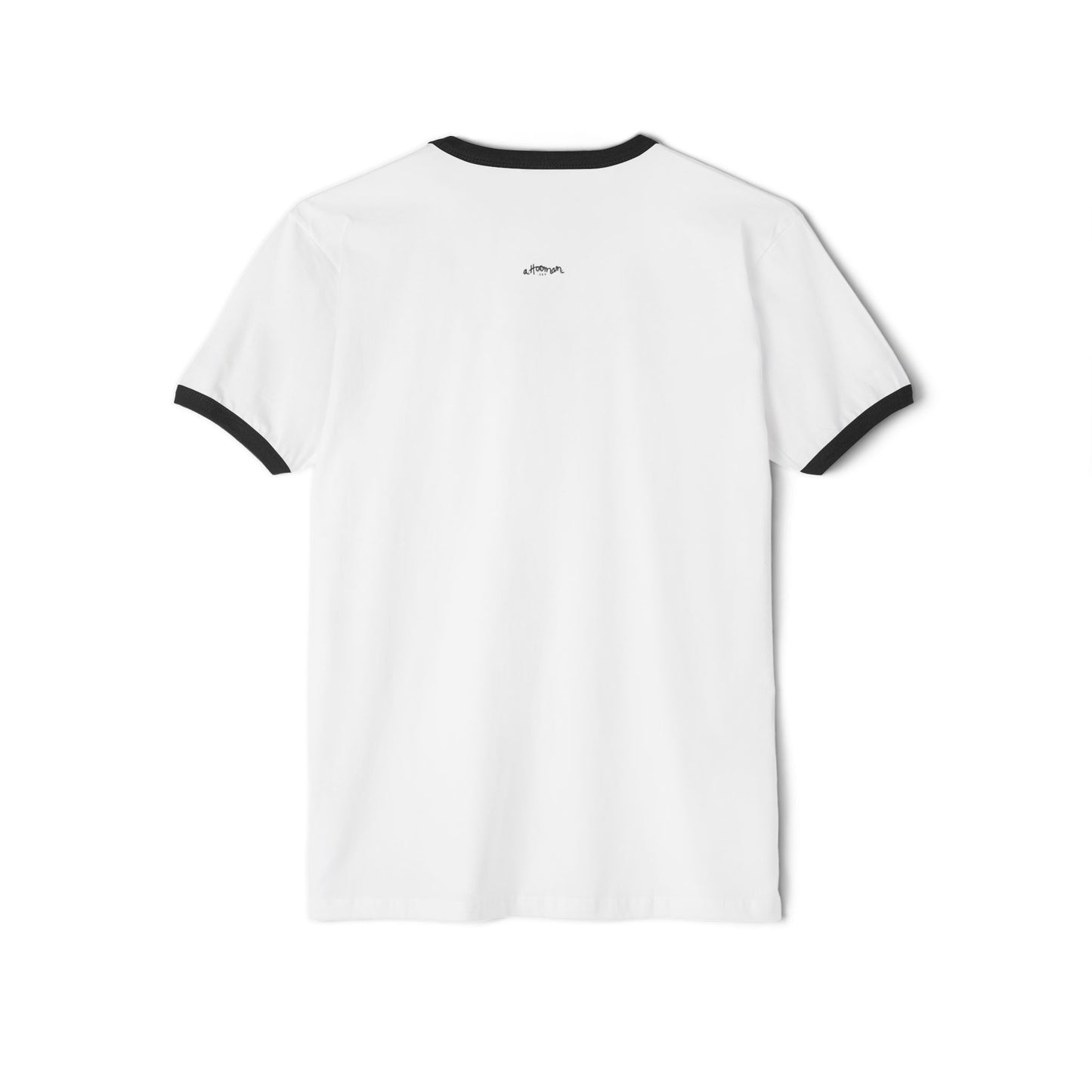 JESUS LOVES YOU but right now you're annoying ringer t-shirt with hand-drawn heart - back view signature of a.hooman